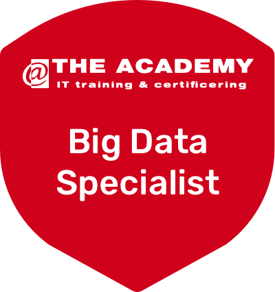 Rood schild met @The Academy Logo en Big Data tekst