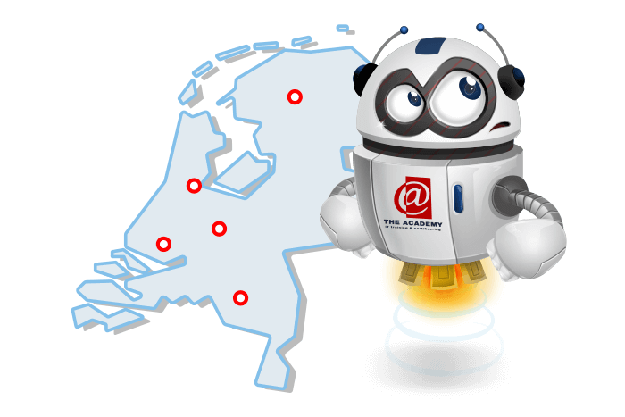 Buddy de Mascotte staat voor de kaart van Nederland