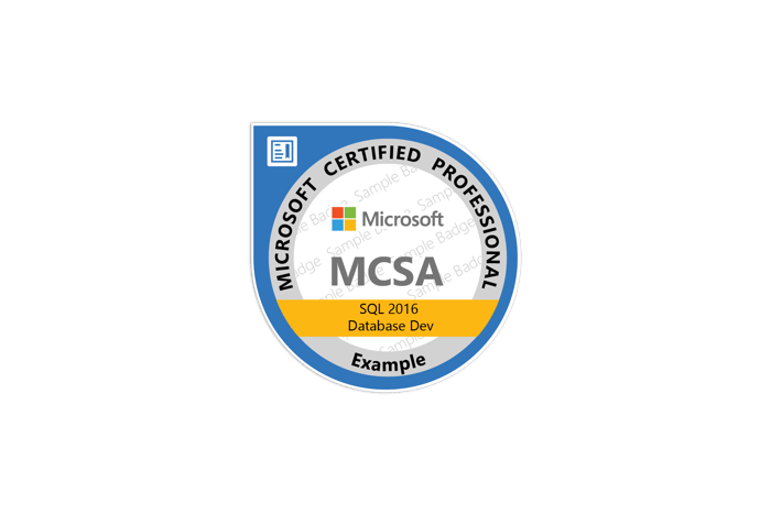MCSA SQL 2016 Database Development badge
