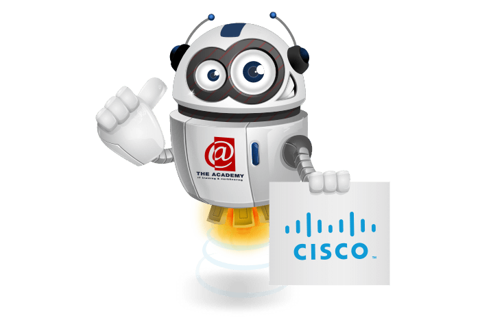 Buddy onze mascotte geeft een thumbs up voor Cisco