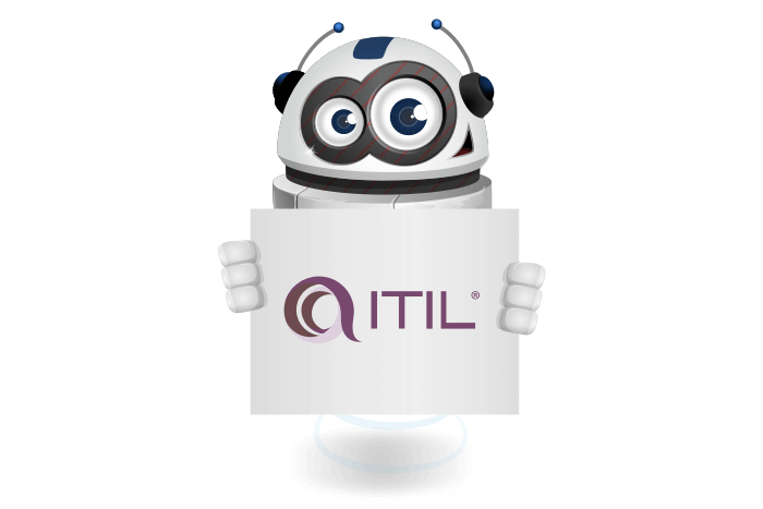 ALT="Buddy de mascotte met het ITIL Logo"