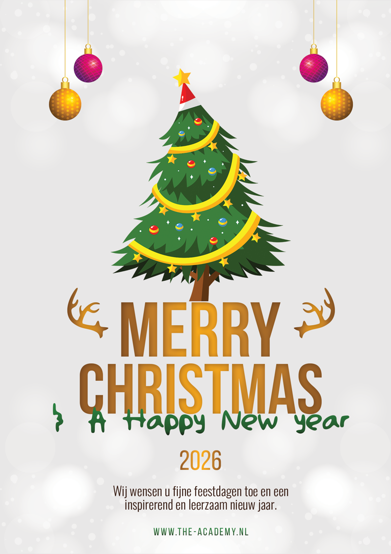 Buddy onze mascotte met een kerstkaart