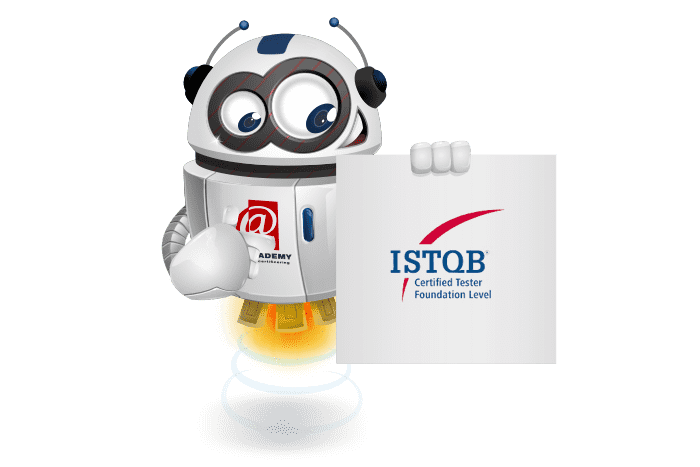 Buddy onze mascotte presenteert het ISTQB logo