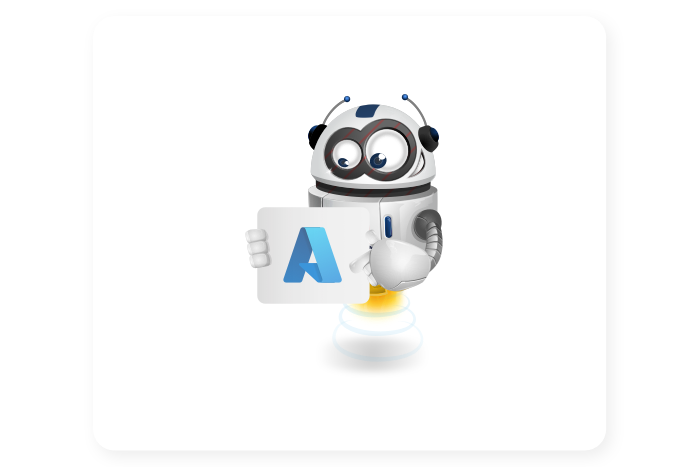 Buddy onze mascotte houdt een bord met logo vast