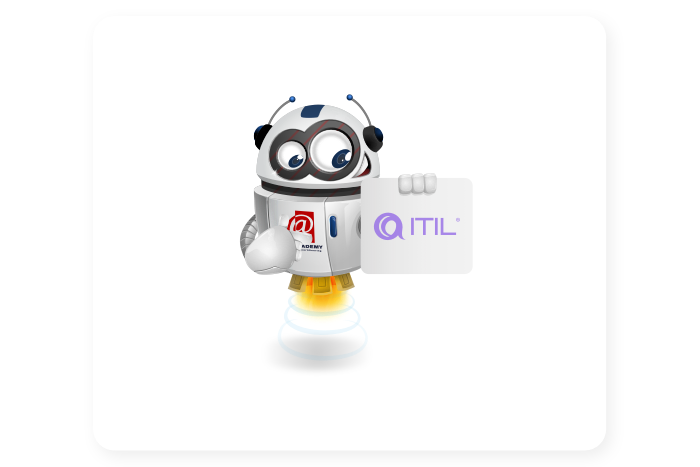 Buddy onze mascotte met het ITIL logo