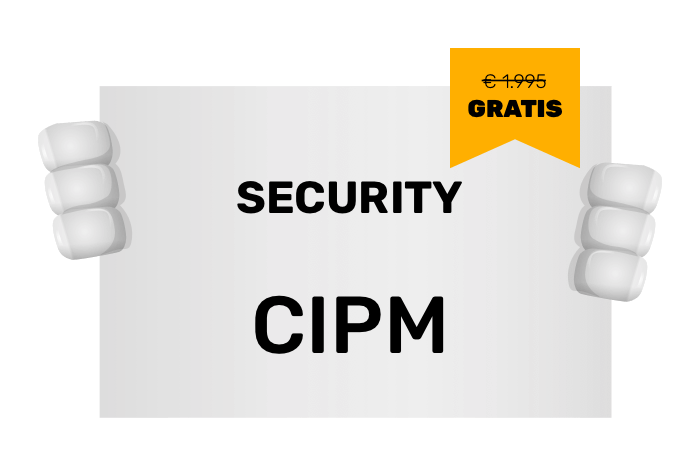 Buddy onze mascotte met een bord met het Security logo