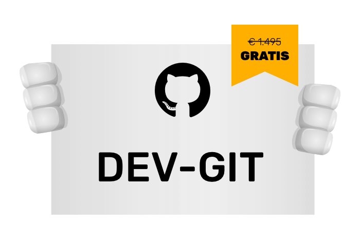 Buddy onze mascotte met een bord met het Github logo