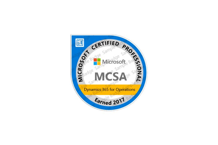 MCSA Dynamics 365 for Operations badge